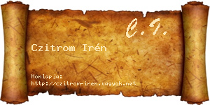 Czitrom Irén névjegykártya